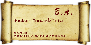 Becker Annamária névjegykártya